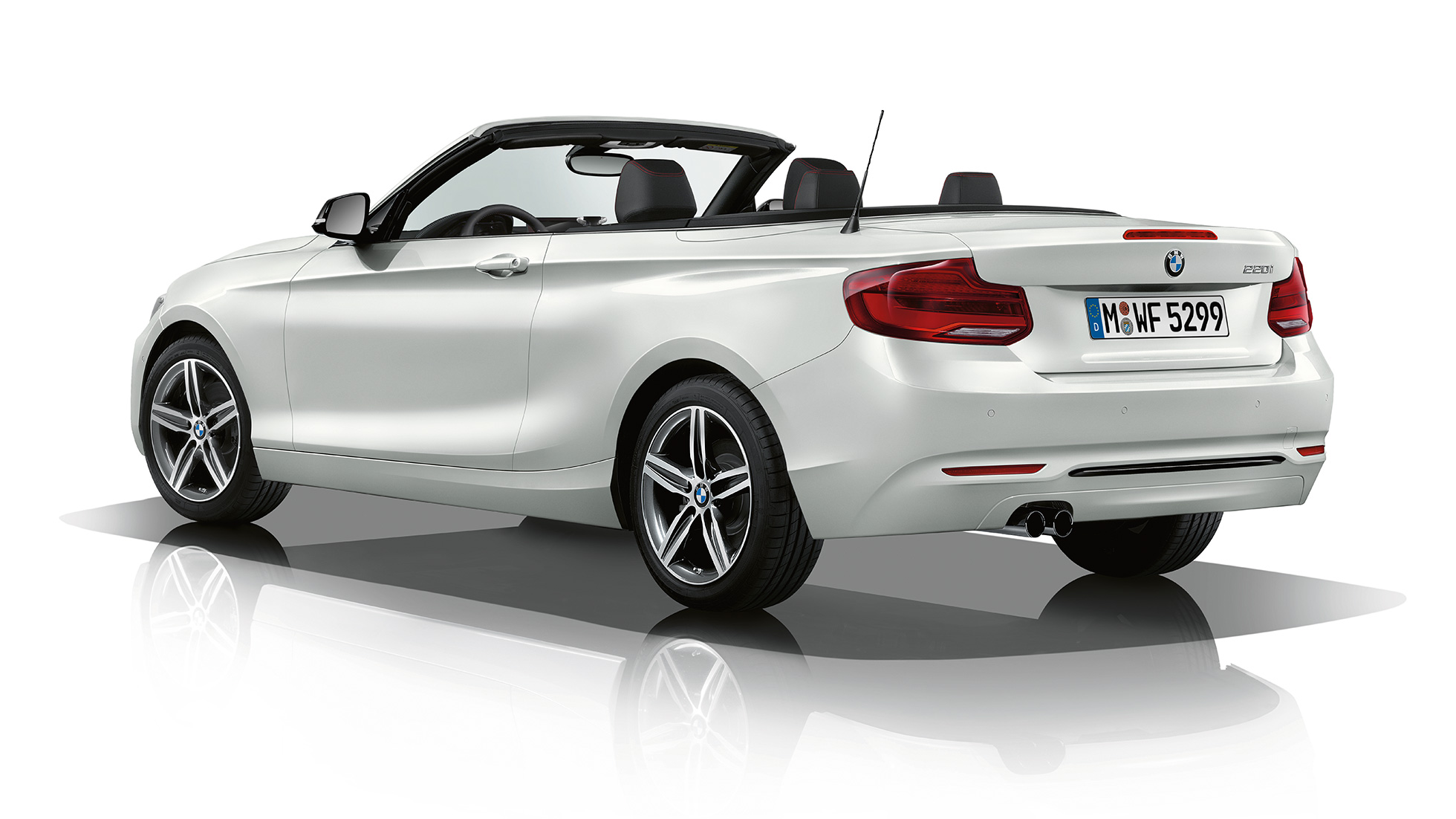 BMW 2 Series Convertible, Model Sport Line three-quarter rear shot BMW 2 Series Convertible, Model Sport Line three-quarter rear shot
