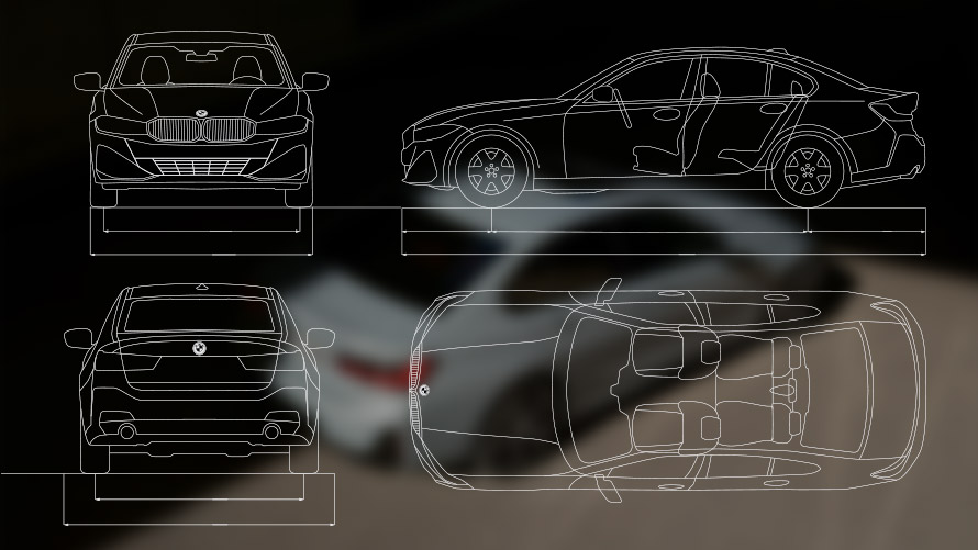 BMW 3 Series Sedan LCI G20 technical data sketch BMW 3 Series Sedan LCI G20 technical data sketch