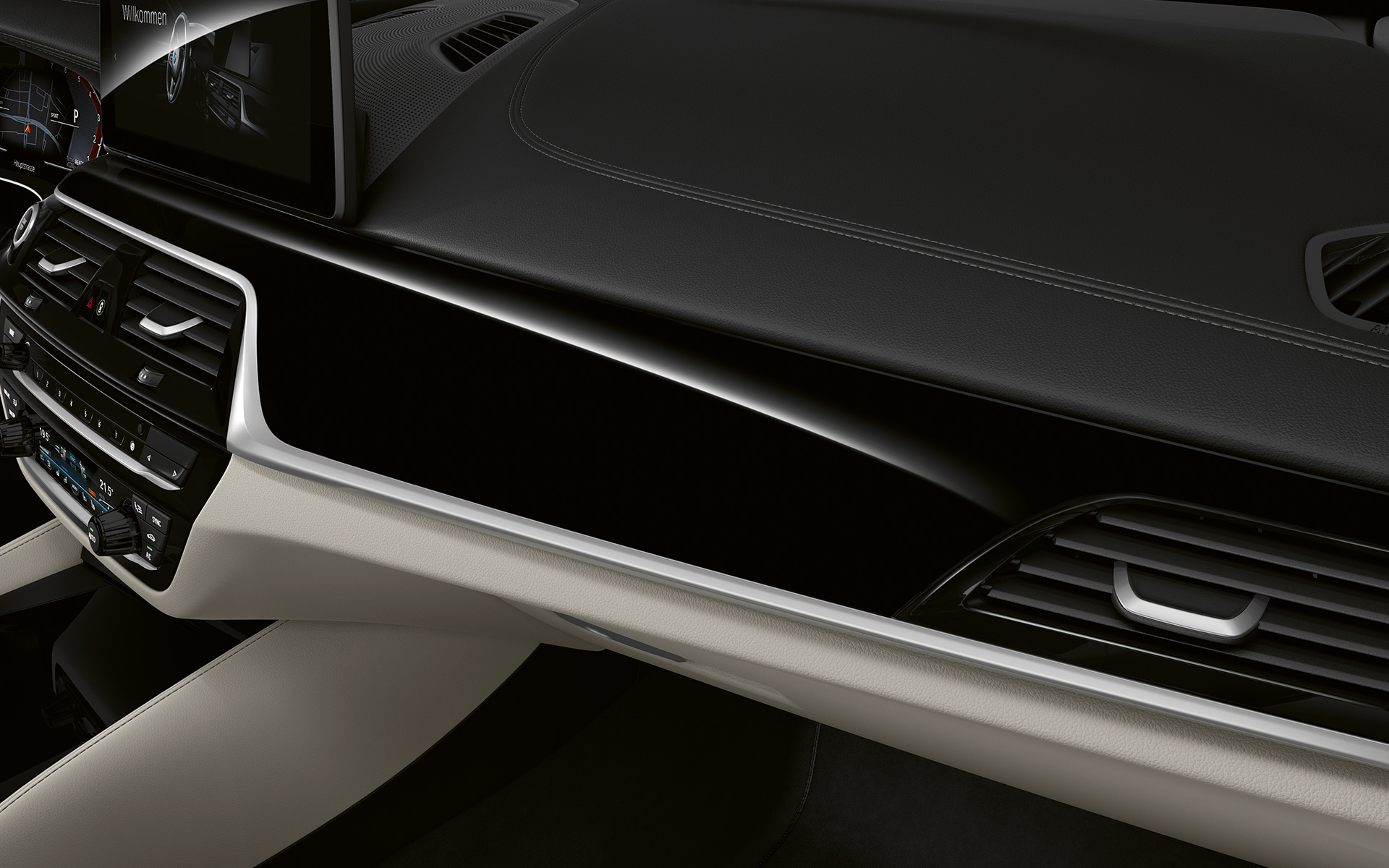 BMW Individual interior trim finishers piano finish Black BMW 6 Series Gran Turismo G32 2020 interior cockpit