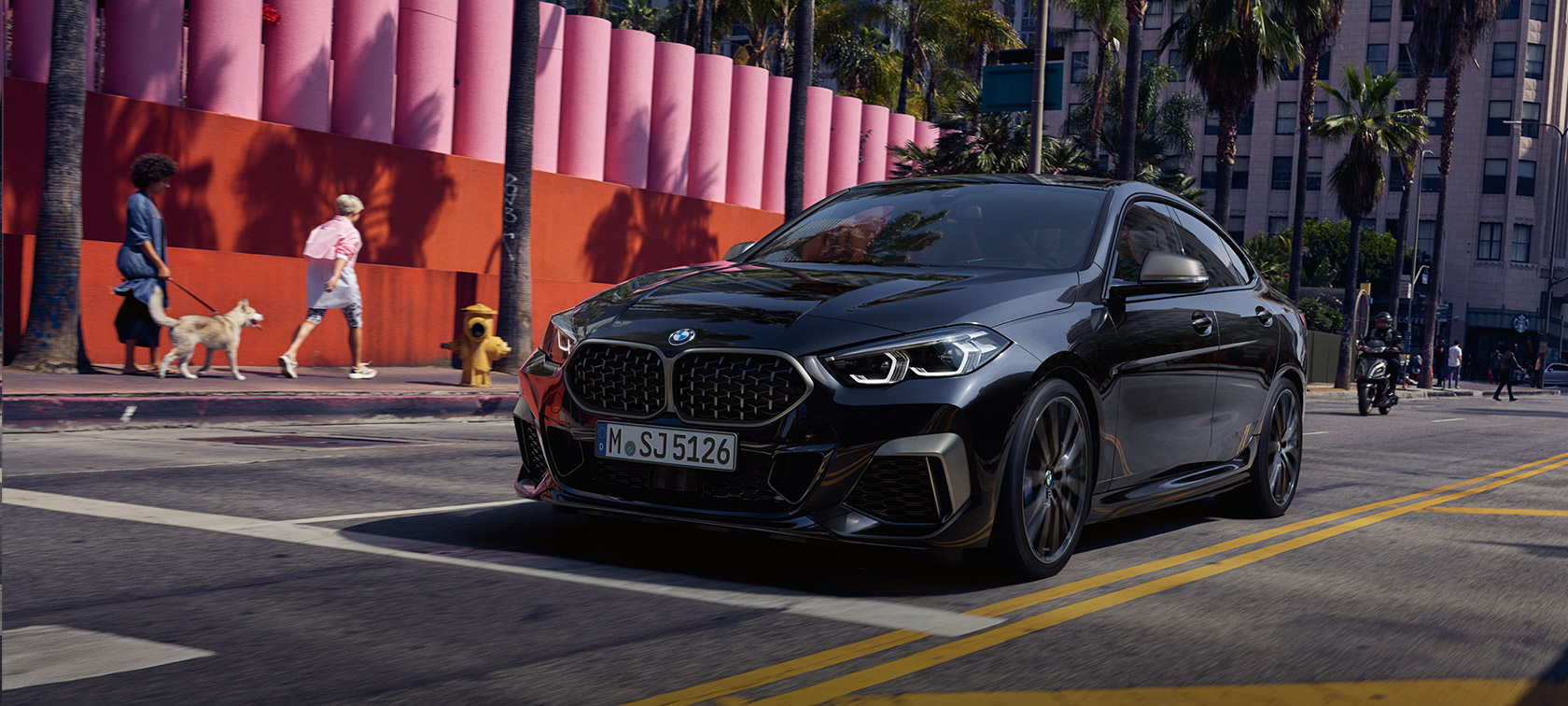 BMW M235i xDrive Gran Coupé F44 2020 Black Sapphire metallic three-quarter front view