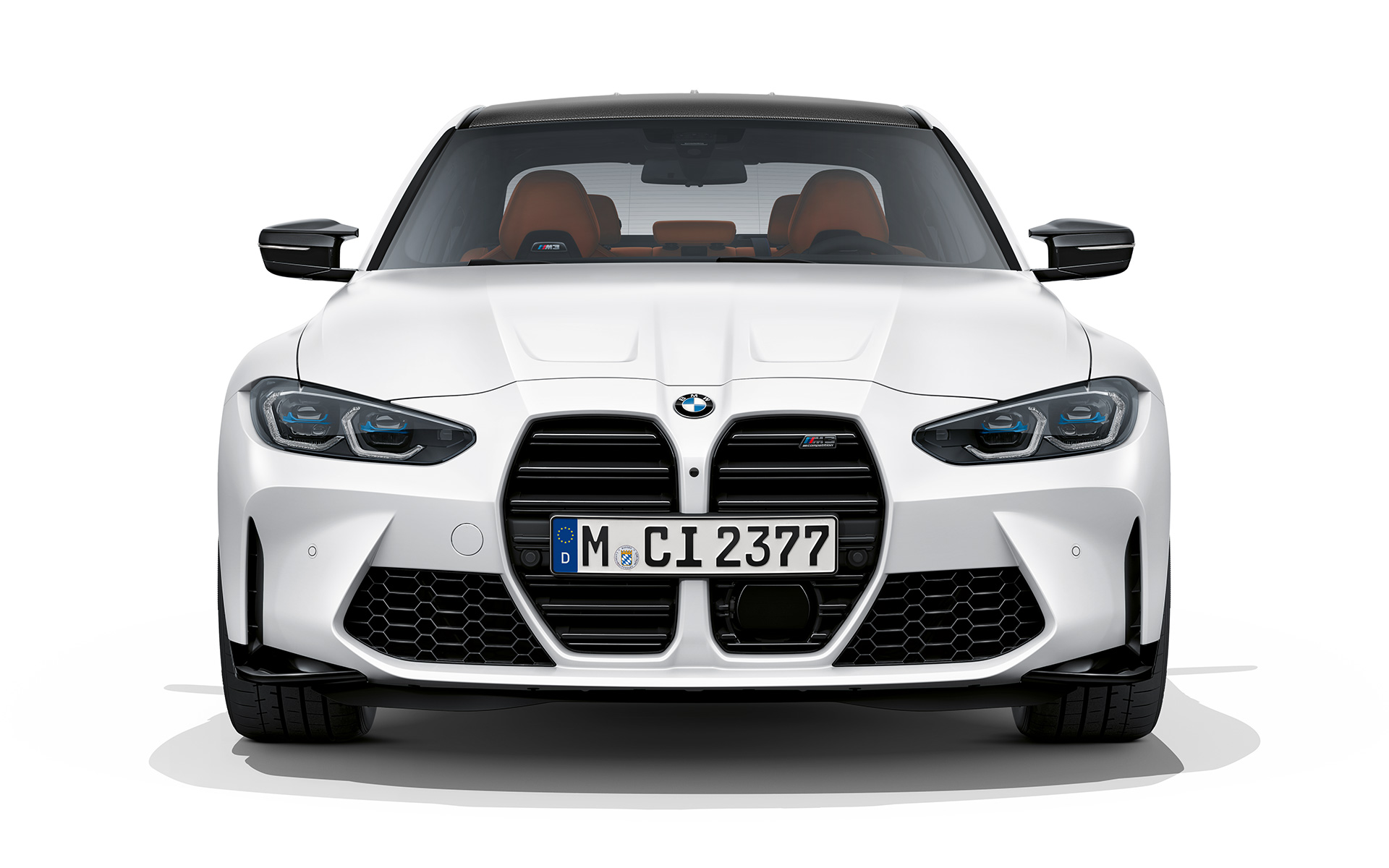 BMW M3 Competition G80 2020 Frozen Brilliant White metallic front view
