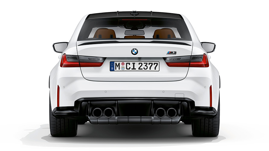 BMW M3 Competition G80 2020 Frozen Brilliant White metallic rear view