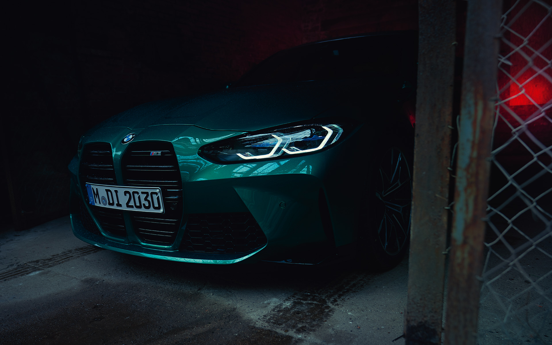 BMW M3 Sedan G80 2020 Isle of Man Green metallic lateral front