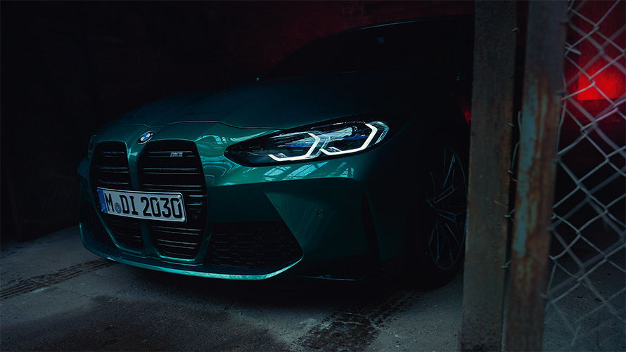 BMW M3 Sedan G80 2020 Isle of Man Green metallic lateral front