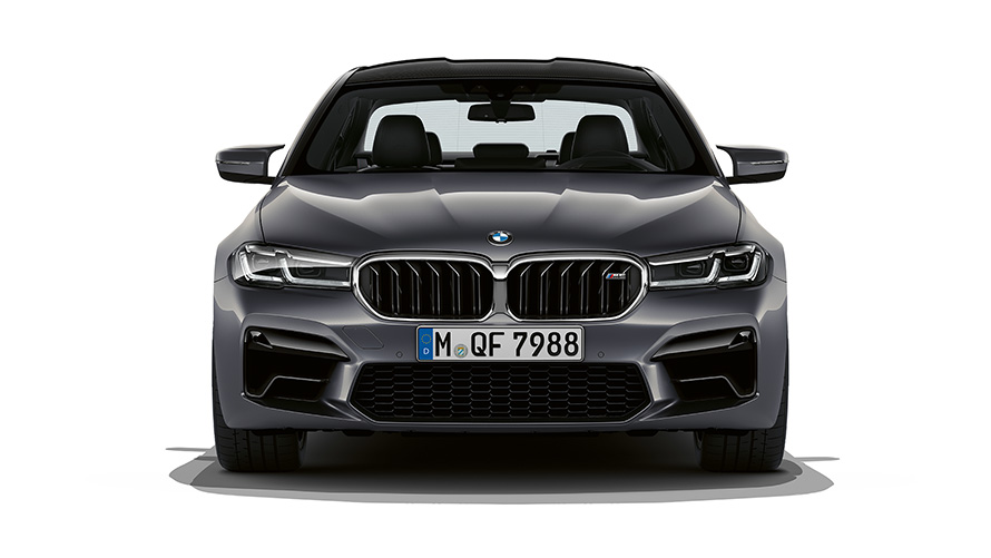 BMW M5 F90 LCI Facelift 2020 Brands Hatch Grey metallic front view