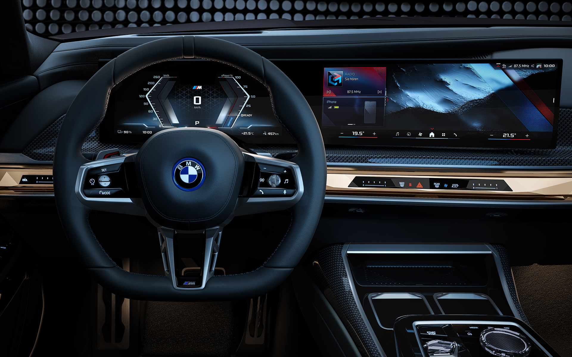 M leather steering wheel BMW i7 M70 xDrive Sedan G70 BMW i7 M70 xDrive Sedan G70 M leather steering wheel