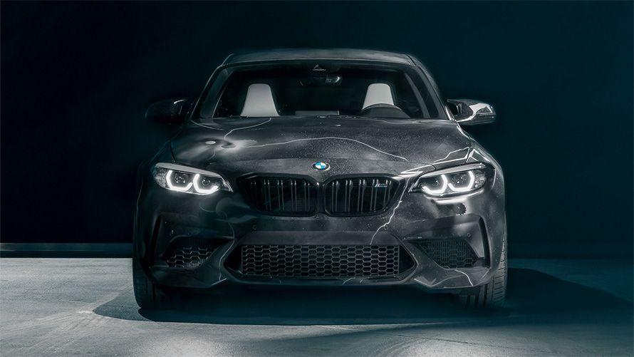 BMW M2 Edition designed by FUTURA 2000 F87 2020 front view against black background