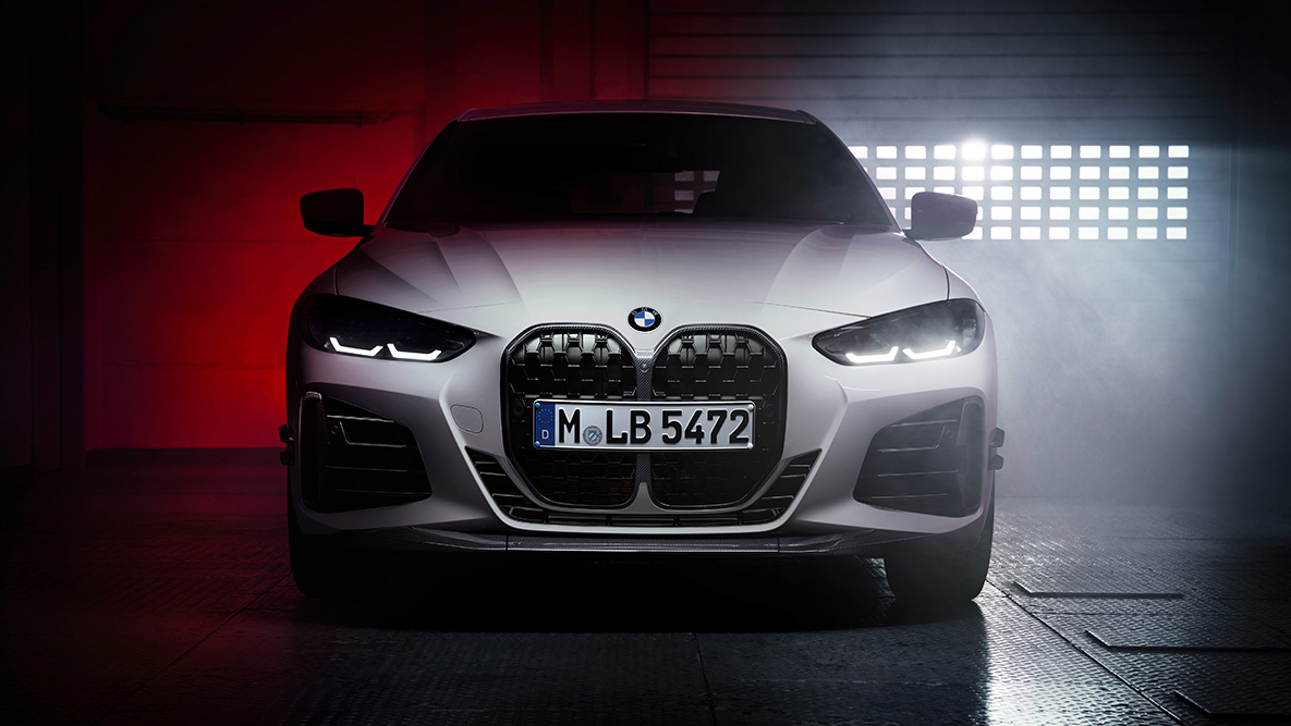 BMW 4 Series Coupé G22 front view BMW M Performance Parts BMW 4 Series Coupé G22 front view