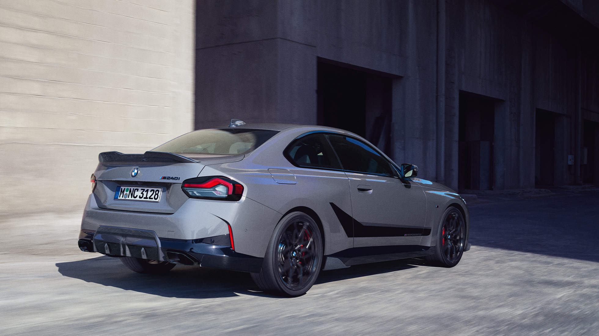 BMW 2 Series Coupé G42 three-quarter rear view BMW M Performance Parts BMW 2 Series Coupé G42 three-quarter rear view