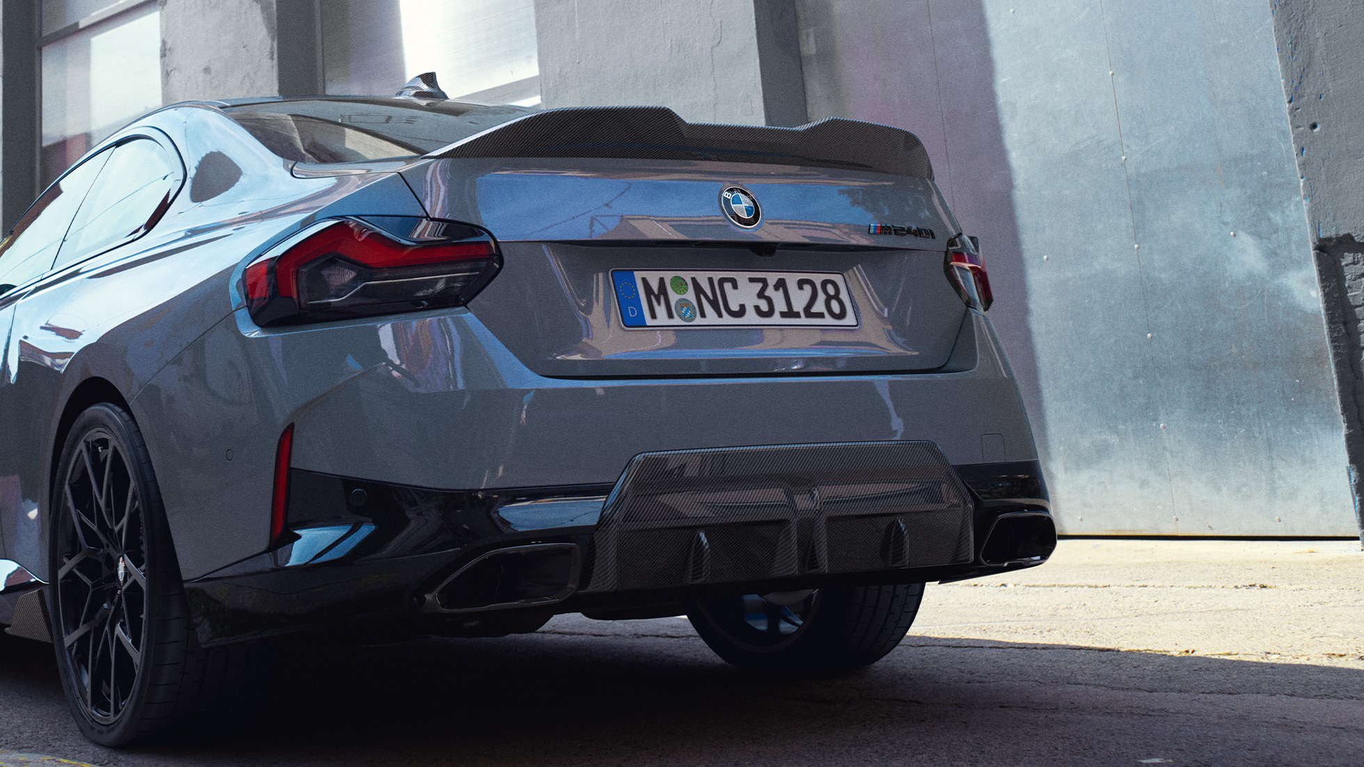 BMW 2 Series Coupé G42 rear view close-up BMW M Performance Parts BMW 2 Series Coupé G42 rear view close-up